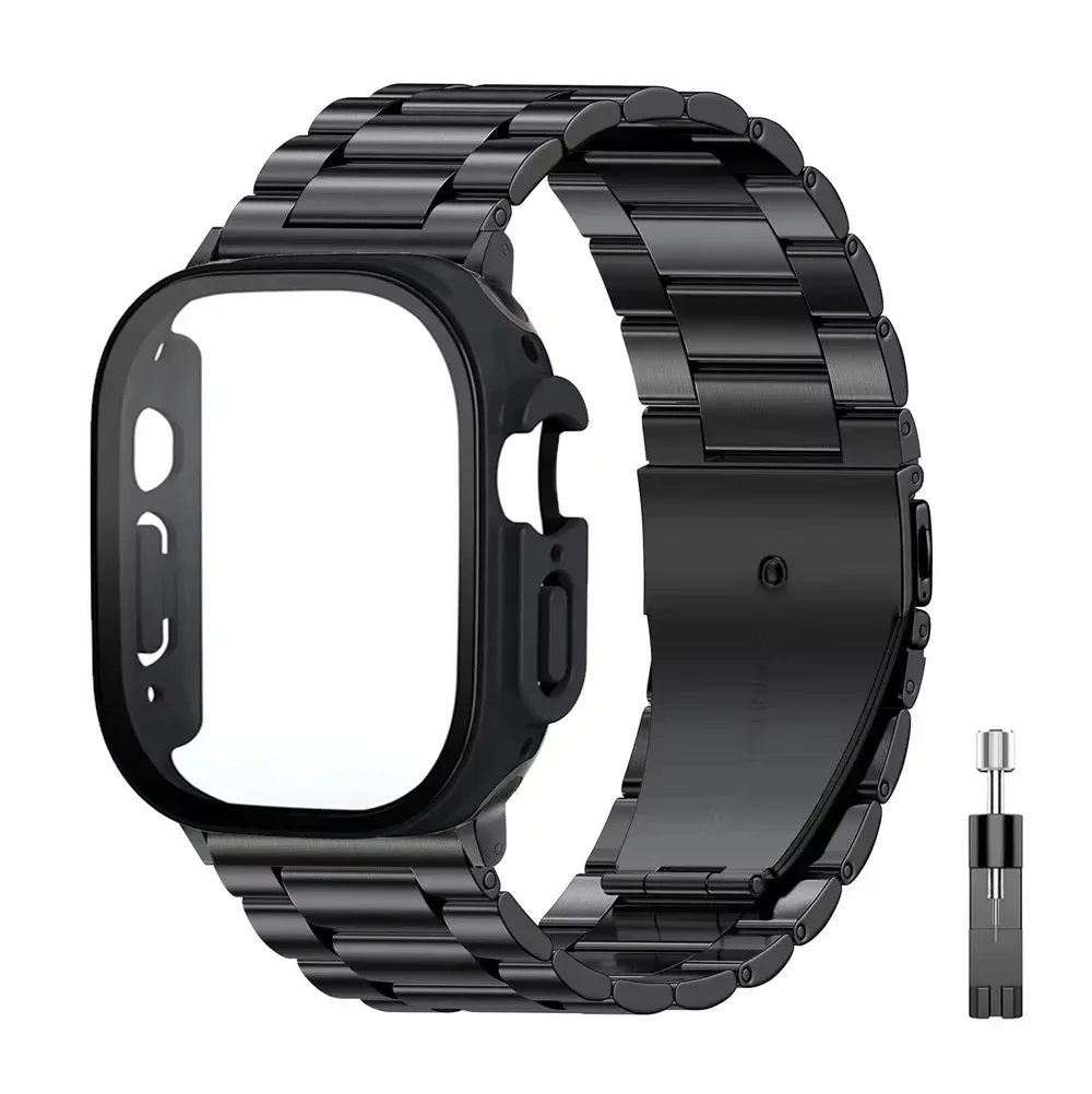 Correa de aleación de titanio de acero inoxidable para Apple Watch Band 44mm 45mm 49mm 41mm pulsera iwatch Series 6/7/8/9/Ultra 2 caja de reloj - imagen 4