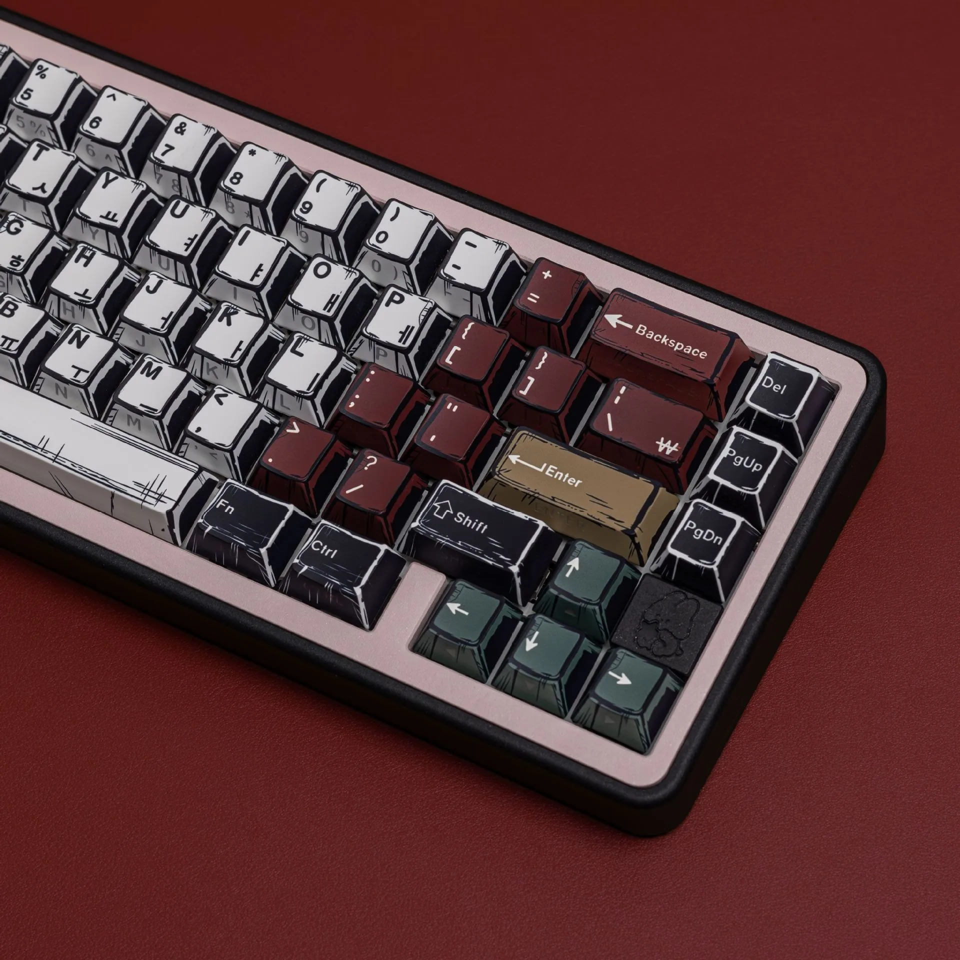 Teclas de cómic coreanas, español, francés, japonés, ruso, ISO, para teclado mecánico, perfil de cereza, teclas de doble disparo PBT