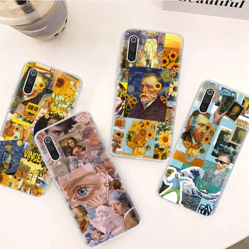 Graffiti pintura al óleo arte Van Gogh funda de teléfono de llamada de silicona para Xiaomi Redmi Note 14 13 12 12S 11 Pro Plus 11S 10 10S 11T 11E 4G - imagen 3