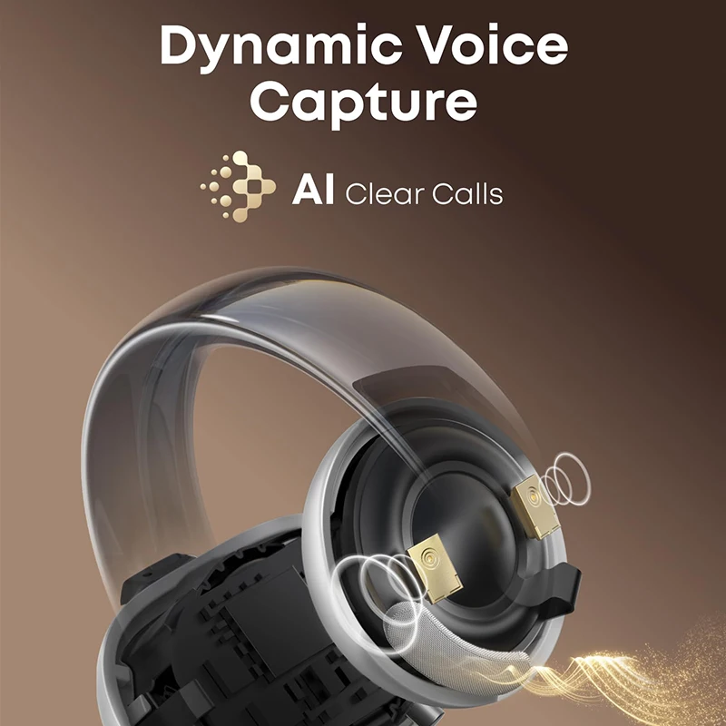 A3388 AeroClip auriculares abiertos Bluetooth 5 4 conductores duales de 12mm graves 4 micrófonos llamadas AI 32H reproducción Clip en auriculares deportivos de anillo abierto - imagen 3