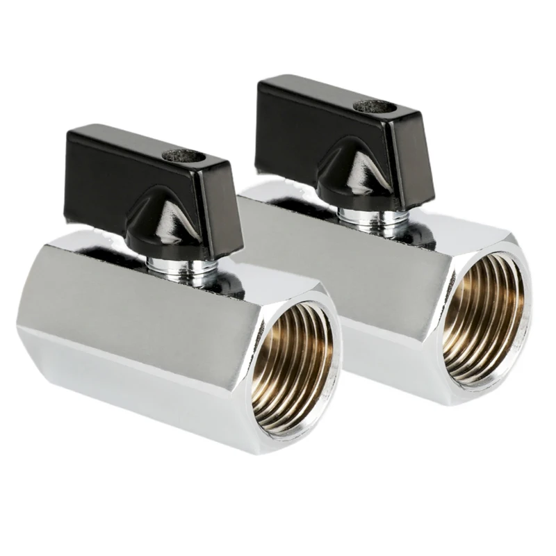 PT1/8, 1/4, 3/8, 1/2 Mini interruptor de válvula de bola tubería de agua válvula de bola de cobre eléctrica de Gas dientes de cable interior y exterior dobles - imagen 5