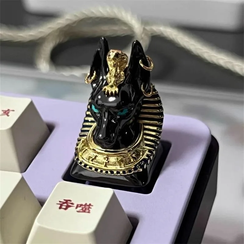 Teclas artesanales misteriosas egipcias Anubis, teclas de Metal sólidas, personalizadas, accesorios para teclado mecánico, regalos