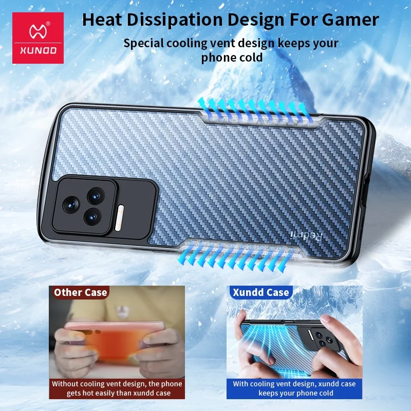Para POCO F4 / Redmi K50 Pro / K40s funda Xundd suave TPU cubierta protectora de disipación de calor a prueba de huellas dactilares - imagen 5
