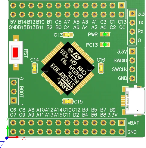 Placa central STM32F303RCT6 STM32F303 gran capacidad 64 sistema de microordenador de un solo chip p promoción de desarrollo - imagen 2