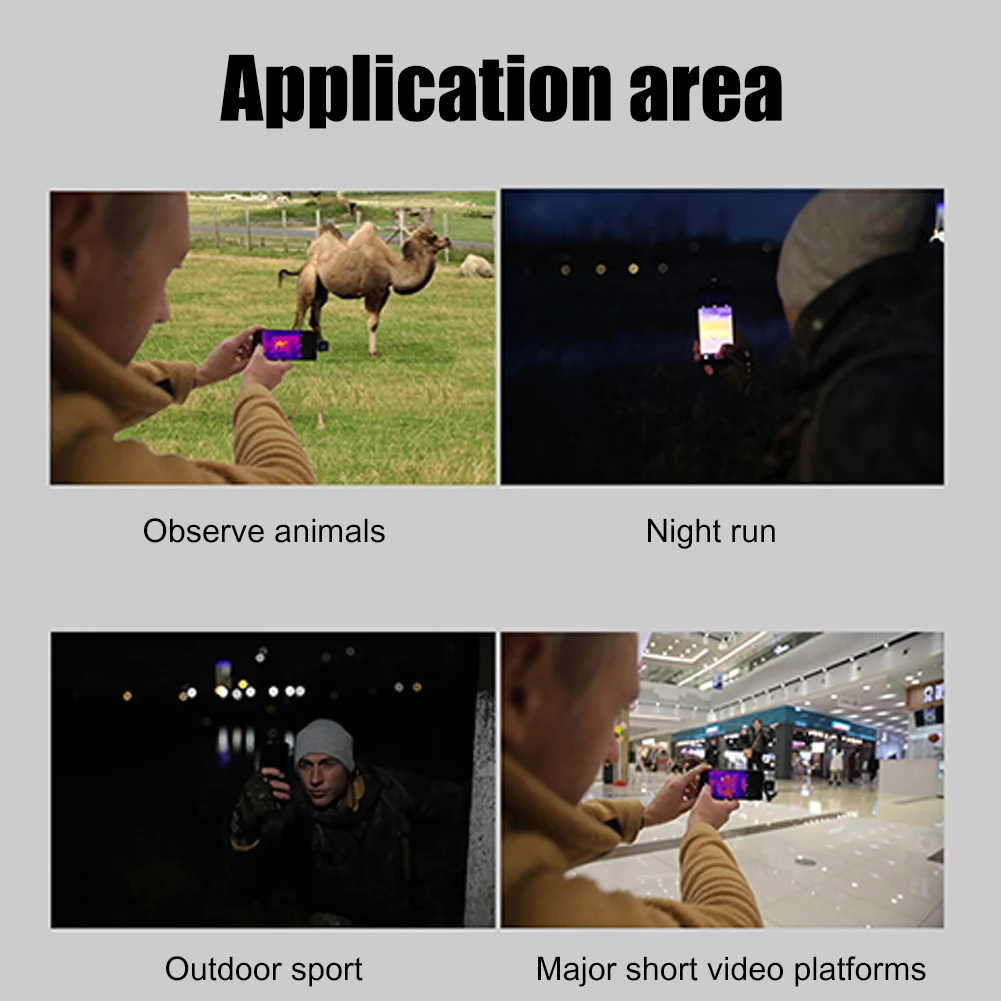 Cámara Infrarroja 32*32 Píxeles -20~1000 ° Cámara termográfica infrarroja de la imagen termográfica de C para el teléfono móvil de Android tipo C - imagen 4