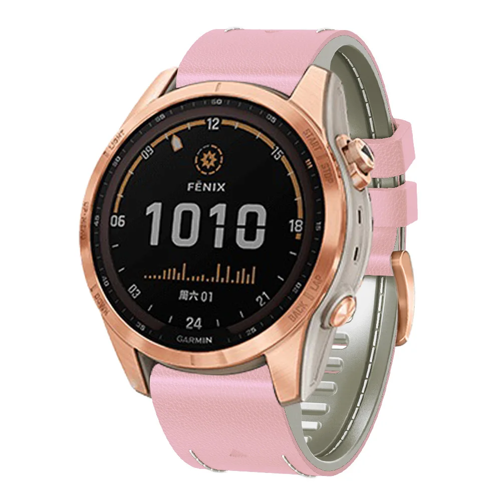 Correa de silicona de cuero de 20mm para Garmin Fenix 7S 6S Pro 5S Plus, correa de reloj para mujer y hombre para Fenix 7s 6s 5s, pulsera de reloj - imagen 4