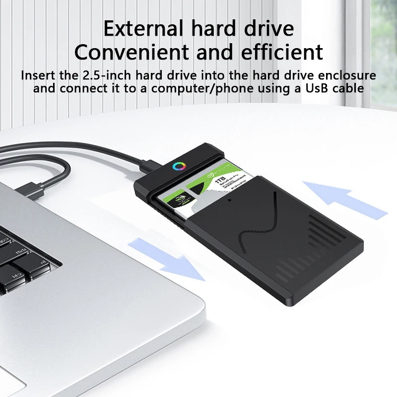 UTHAI Caja SSD sin herramientas de 2,5 pulgadas USB 3,0/3,1/2,0 tipo C Caja de unidad de estado sólido externa para portátil para expansión de almacenamiento - imagen 3