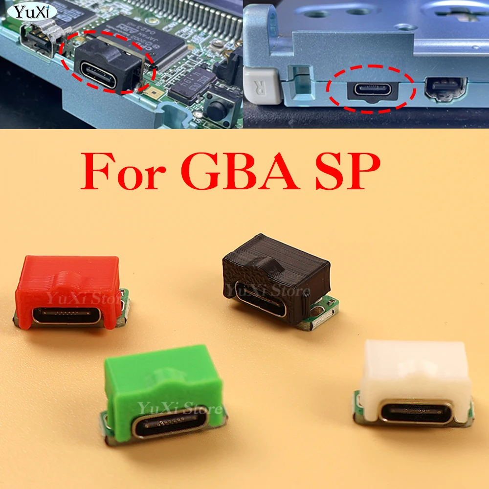 Para GBA SP USB tipo C toma de carga Audio entrega de energía tipo C Mod con 3D impreso para Gameboy Advance SP Micro GBM parte - imagen 4