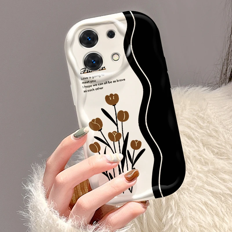Funda de lujo con diseño artístico de letras y flores para Xiaomi Redmi Note 13, 12, 12S, 11S, 11, 10, 9, 8, 10A, 9C, 9T Pro Plus, 5G - imagen 3