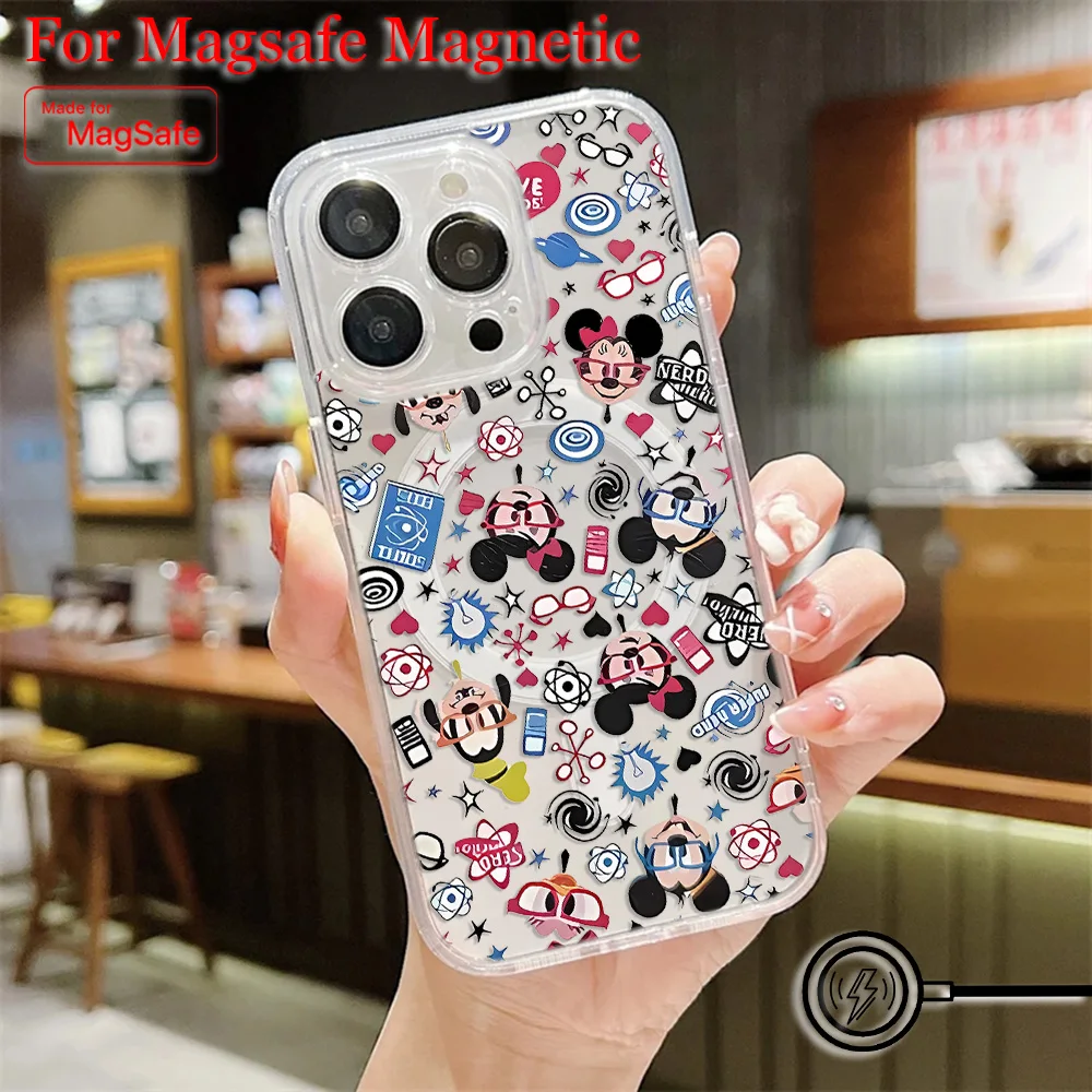 Funda de teléfono magnética Graffiti Mickey Magsafe para Samsung Galaxy S25 S24 S23 S22 S21 S20 FE Plus Ultra 5G cubierta transparente de TPU - imagen 3