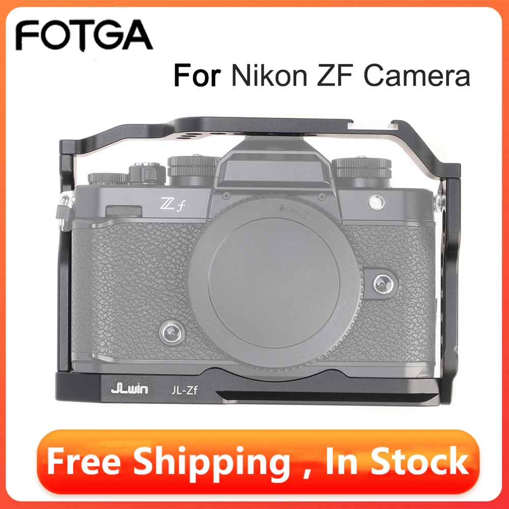 Kit de jaula para cámara FOTGA, protector para Nikon ZF, jaula para cámara con orificio roscado de 1/4, soporte de zapata fría para trípode Arca, placa de liberación rápida