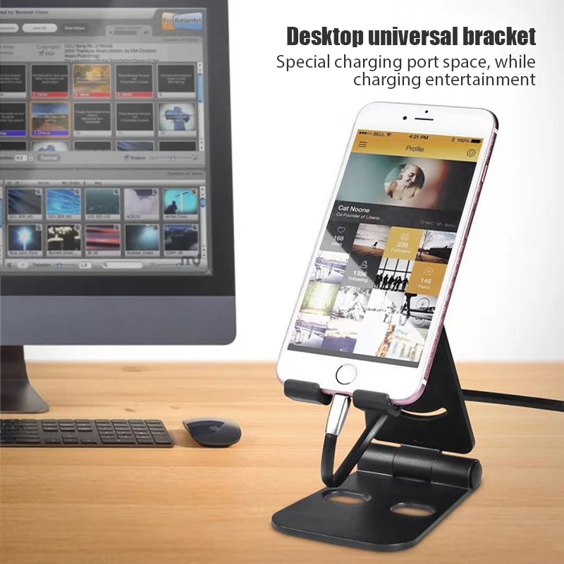 Soporte plegable para teléfono móvil, soporte plegable totalmente ajustable para teléfono móvil, base Compatible con iPhone 16 Samsung Huawei OPPO - imagen 2