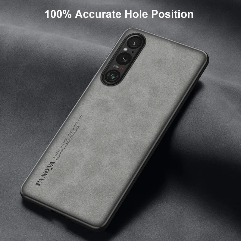 Funda de cuero de lujo para Sony Xperia 1, 5, 10 V, 5 IV, 5G, Protección trasera de silicona, funda de teléfono para Sony Xperia 1, 5, 10, IV, Coque - imagen 4