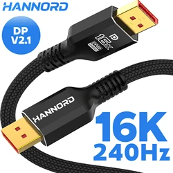 Hannord Cable DisplayPort 2.1 16K 80 Gbps para Monitores Gaming