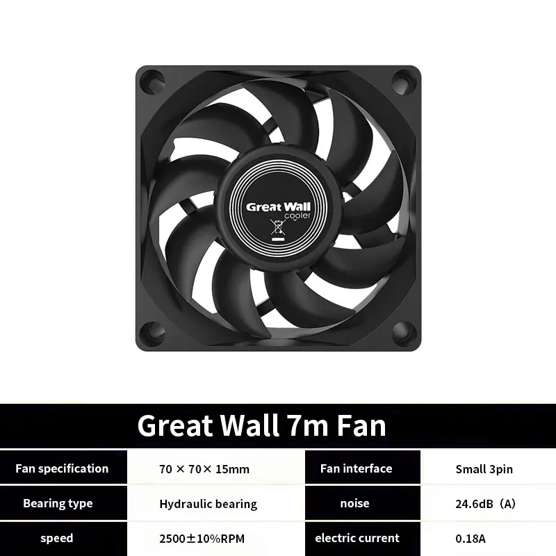Great Wall-ventilador para caja de ordenador, enfriador Ultra silencioso de 6, 7, 8 y 9CM, 12V CC, radiador de chasis - imagen 5
