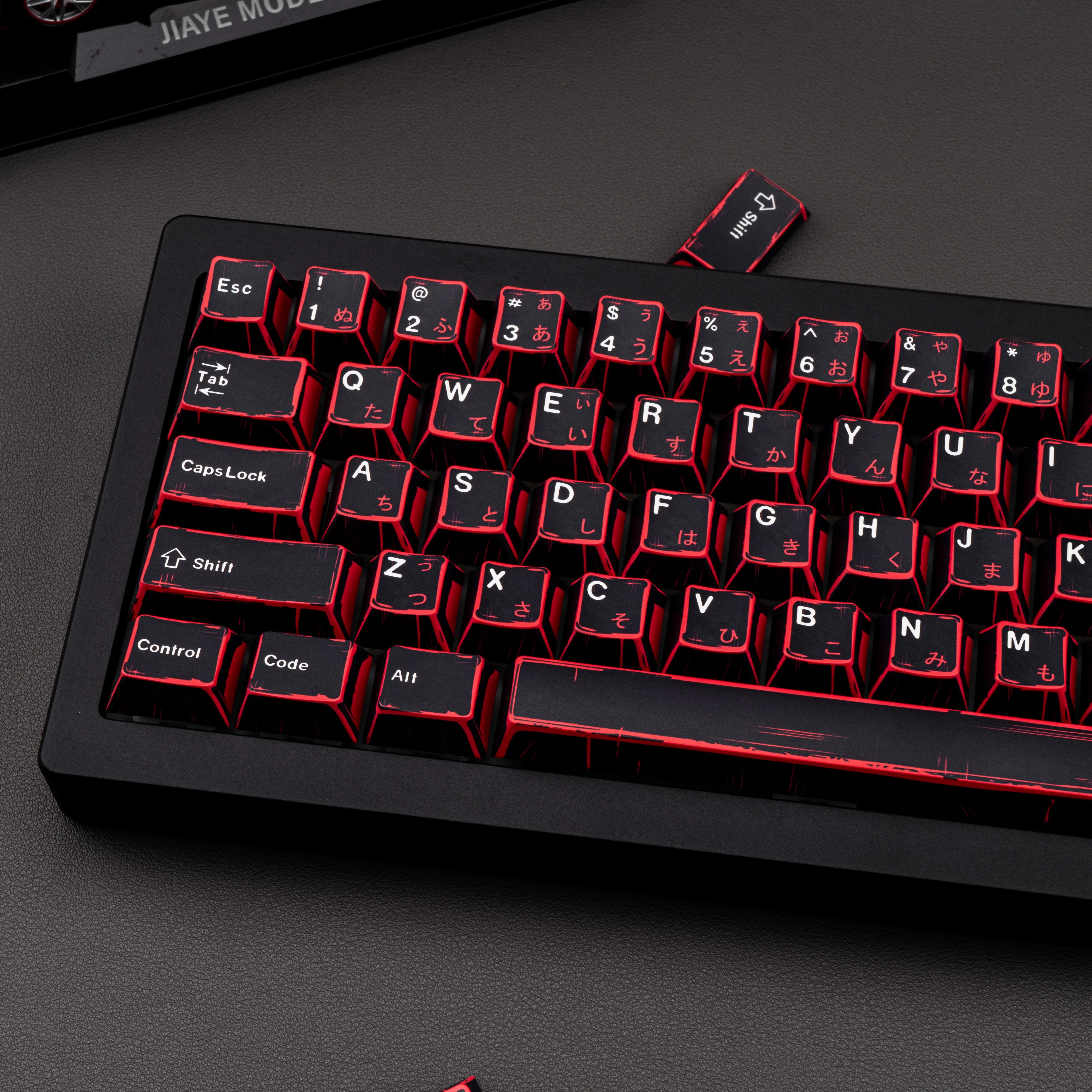 Teclas de Manga japonesa minimalistas, color negro y rojo, 136 teclas, PBT, sublimación de cinco lados, Chreey, para teclado mecánico Wooting - imagen 2