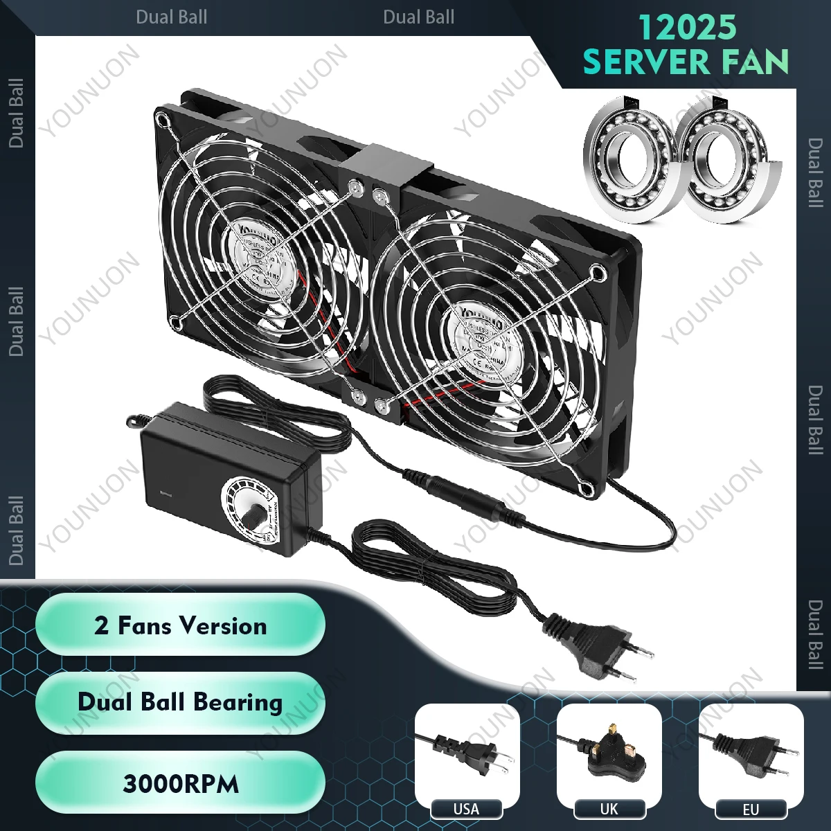 2 Fans Dual Ball