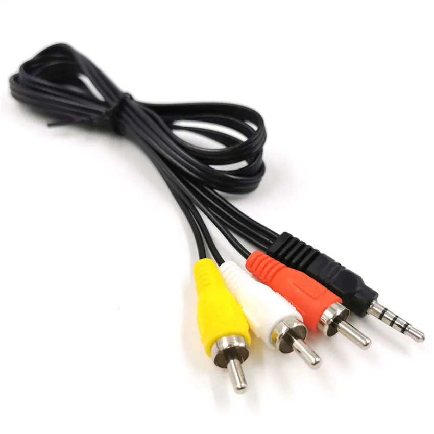 1m 3,5mm Jack Aux a 3 RCA Cable de Audio y vídeo estéreo Y Cable divisor AV adaptador 3RCA Cable para PC DVD TV VCR altavoces cámara - imagen 5