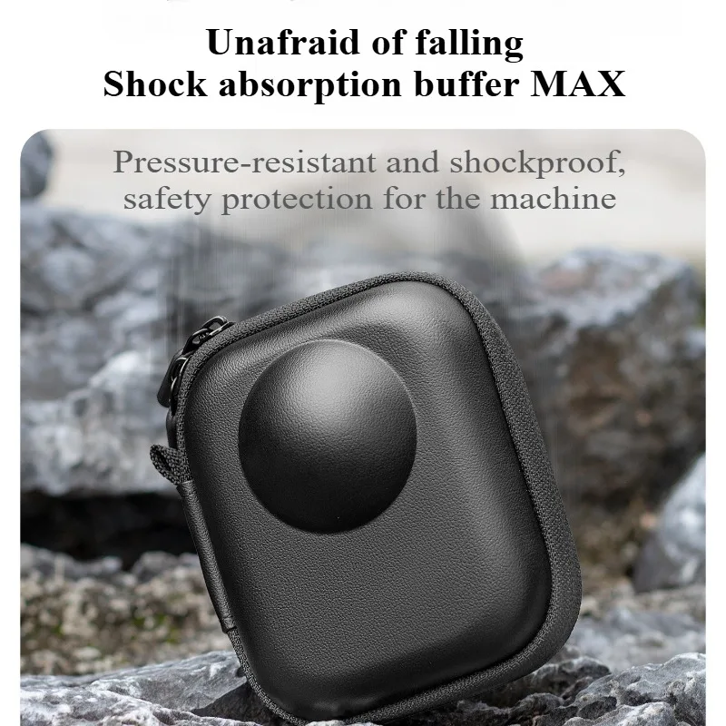 Mini funda de cámara para DJI Osmo 360, Estuche de transporte de viaje portátil, bolsa de almacenamiento de PU antiarañazos, estuche organizador para accesorios - imagen 2