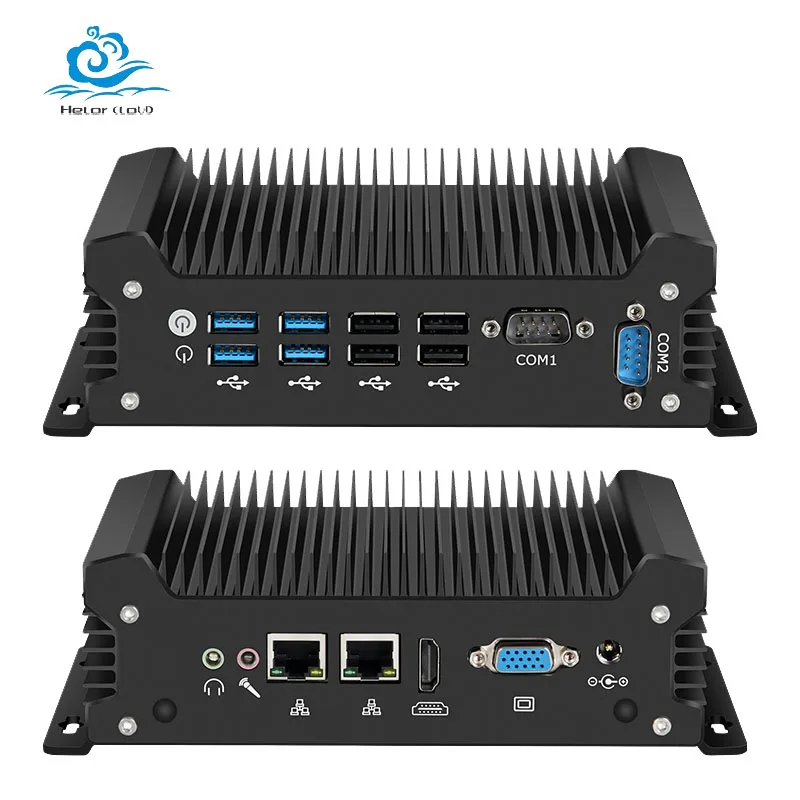 Mini PC industrial Helor con procesador i3 i5 i7 compatible con Windows10/11 LINUX con 2xRS232 4xUSB3.0 4xUSB2.0 1xHDMI Compu de escritorio