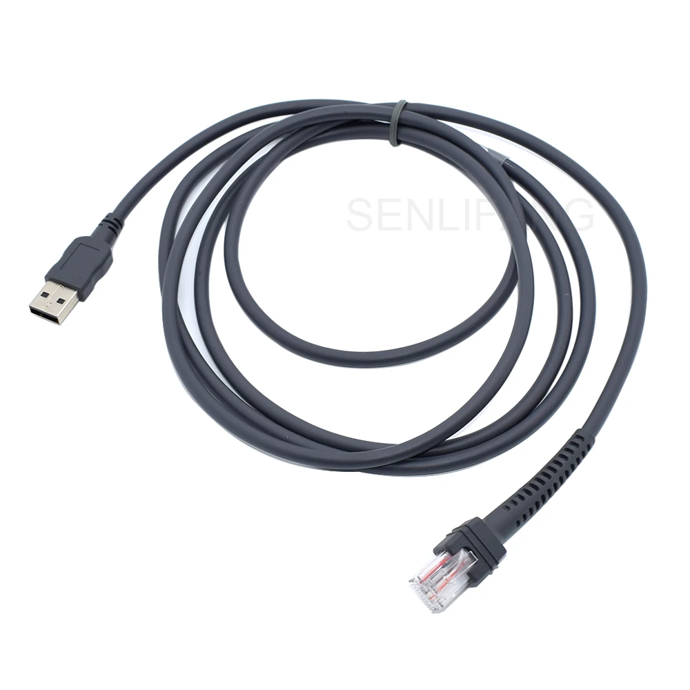 Cable de datos del escáner de código de barras, escáner USB a RJ48 RJ50 de 2M para LS1203 LS2208 LS4208 LS3008 CBAU01-S07ZAR - imagen 2
