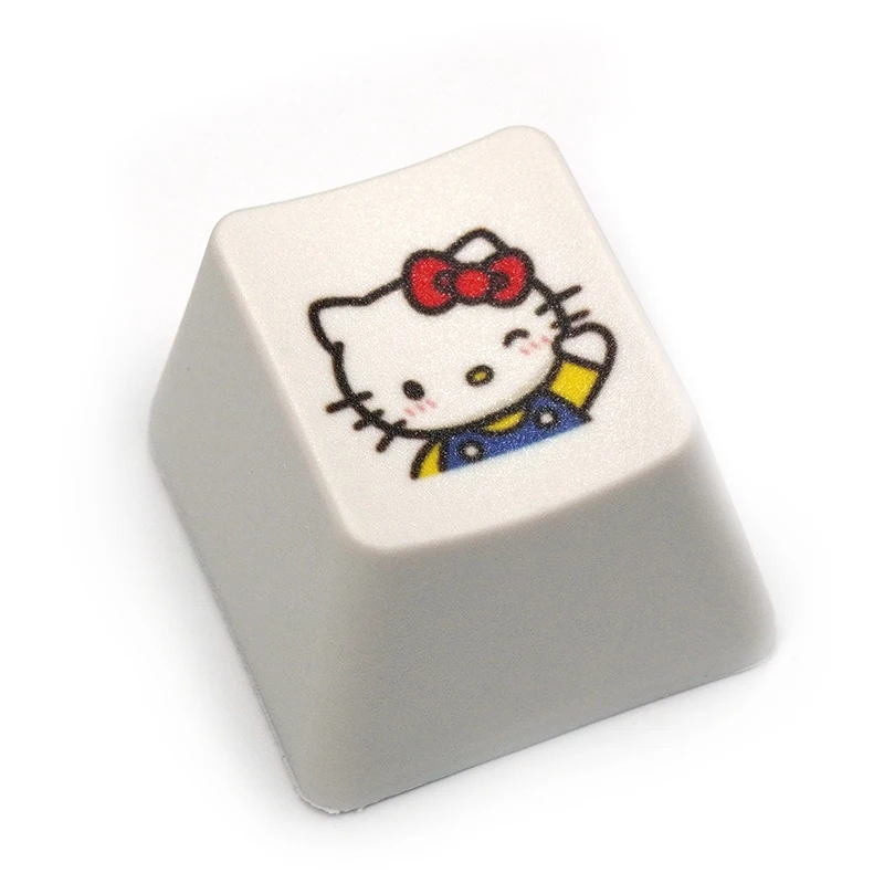 Tapa de Teclado mecánico de dibujos animados de gato, estilo Pixel de supermercado, 1 Pce, Kawaii, sublimación caliente, Material Pbt, personalidad - imagen 2