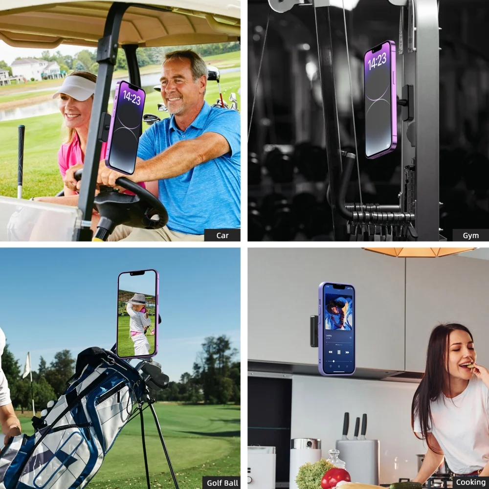 Soporte magnético portátil para teléfono con soporte de montaje de rotación 360 para carrito de Golf, barco, nevera, gimnasio, iPhone, Samsung, Xiaomi - imagen 4