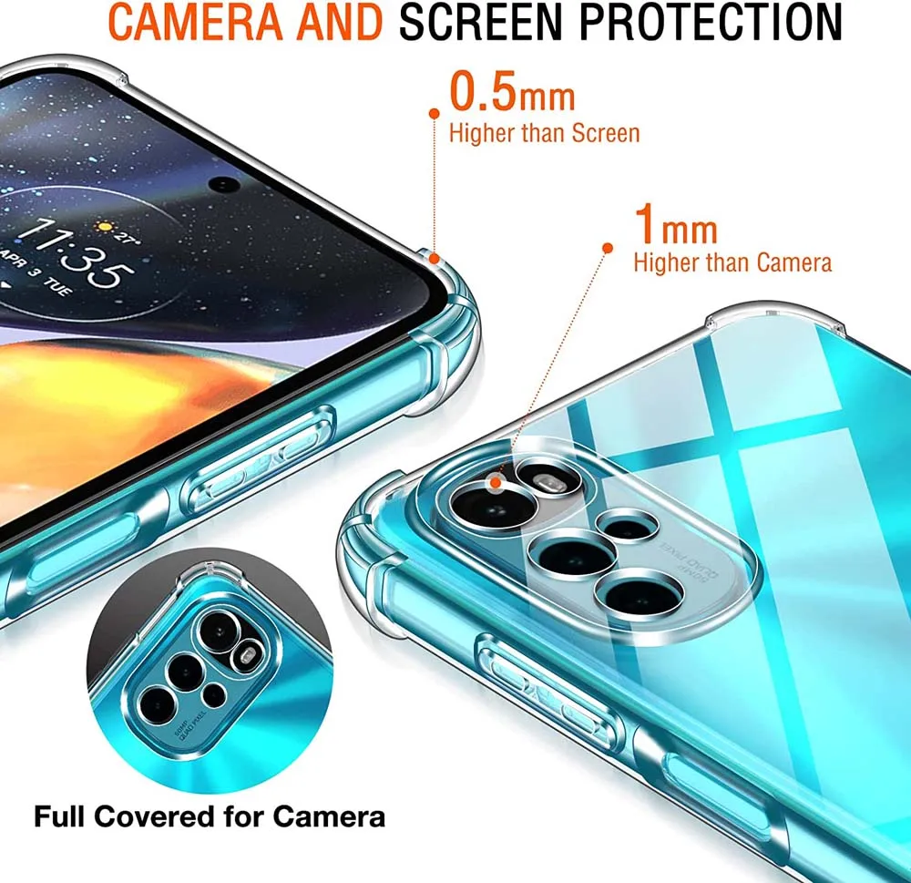 Funda transparente con bolsa de aire de 1,5 MM de espesor para Motorola Moto G10 G20 G30 G13 G14 G15 G22 G31 G41 G60 G54 G53 G55 G71 G85 cubierta a prueba de golpes - imagen 3