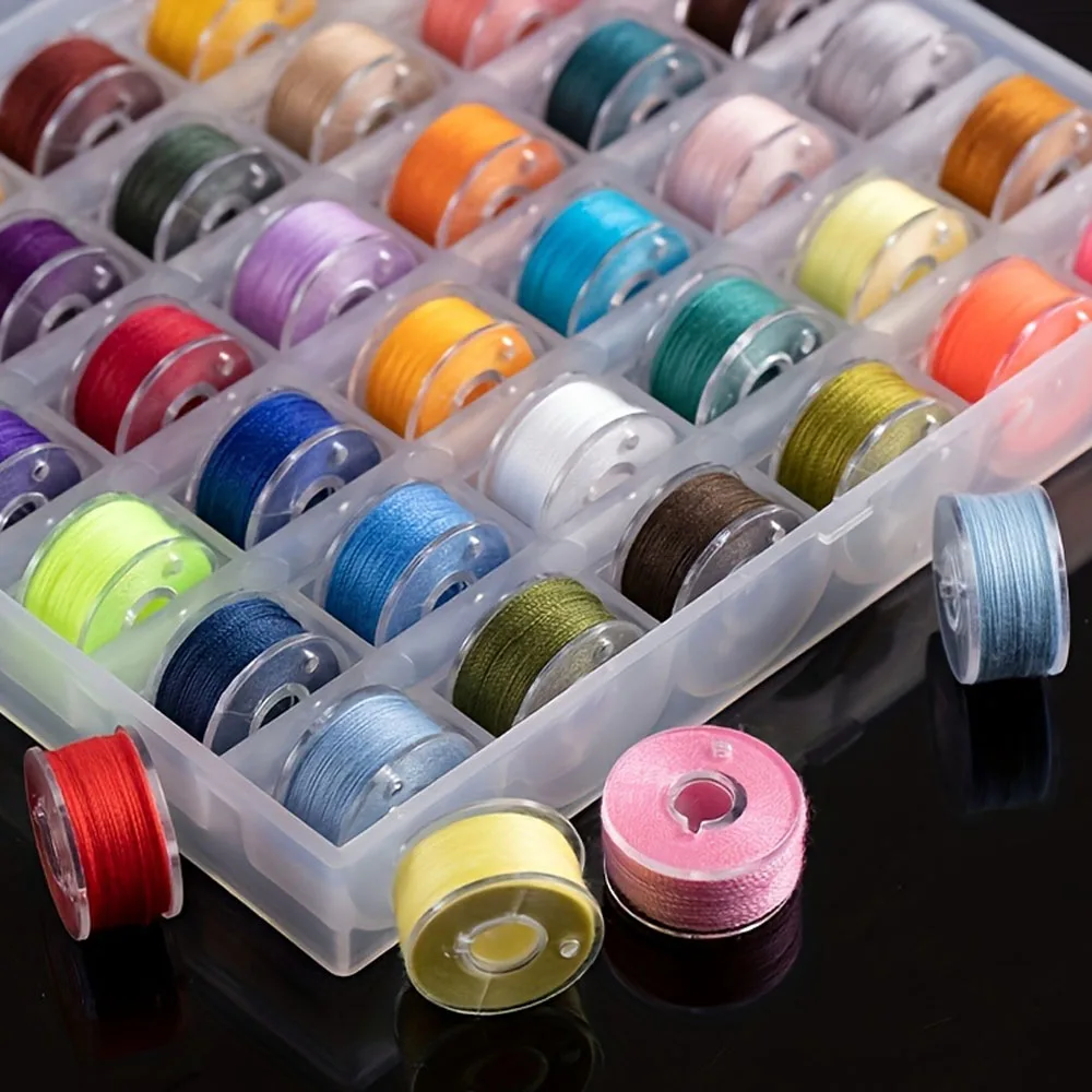 Hilo de coser bordado hecho a mano, 9/25/36 colores, poliéster, costura a mano para el hogar, suministros para máquinas de coser, caja de hilo, Color aleatorio