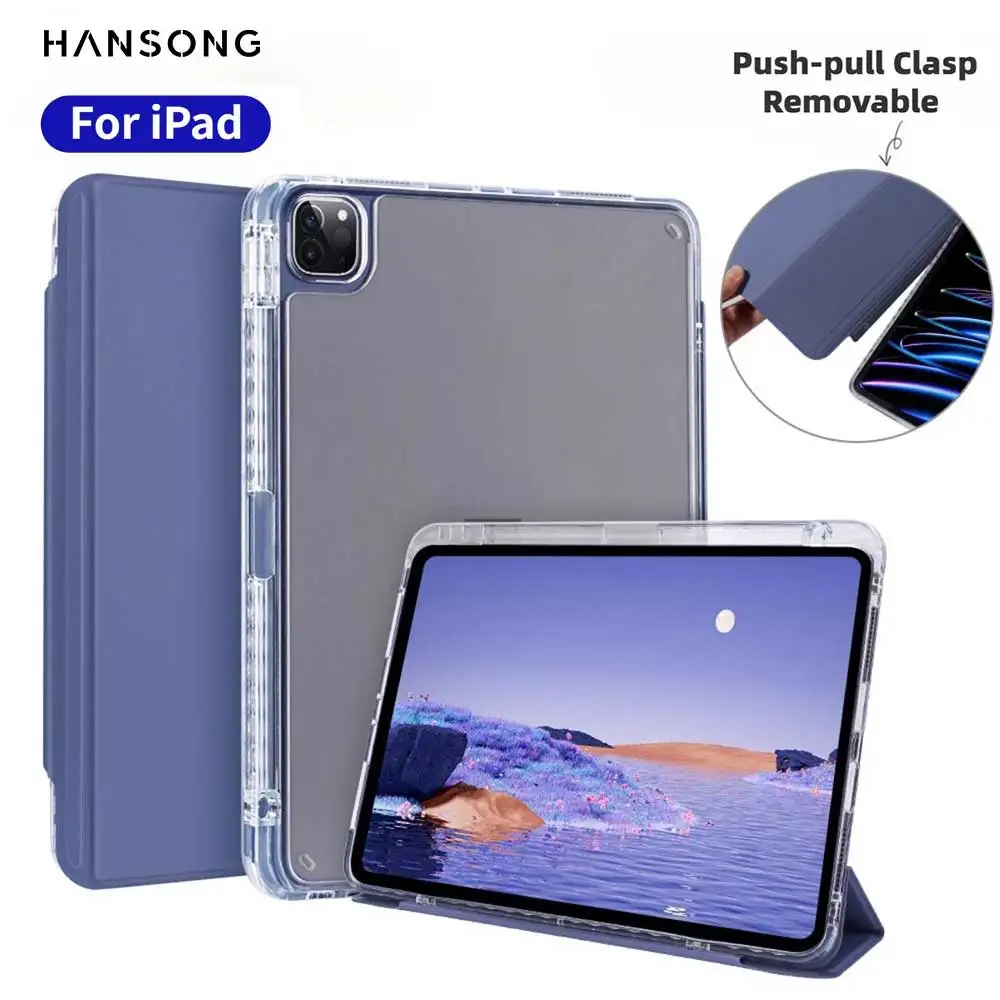 Funda Separable para tableta iPad de 10. a generación, 10,9, 10,2, 7/8, 9 a generación, 9,7, 5/6, Air2 Pro 11, 12,9, 10,5, con ranura para bolígrafo de TPU - imagen 2