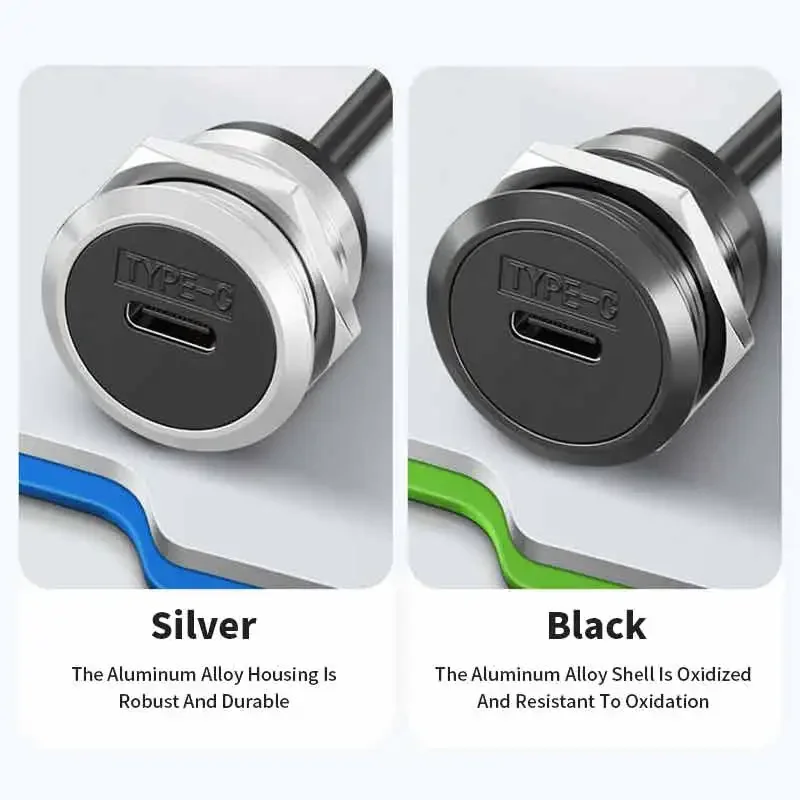 Placa de roscado hembra a macho de TYPE-C, Cable de extensión, enchufe de interfaz con Cable, enchufe de 24 pines, línea de transmisión de datos tipo C - imagen 2