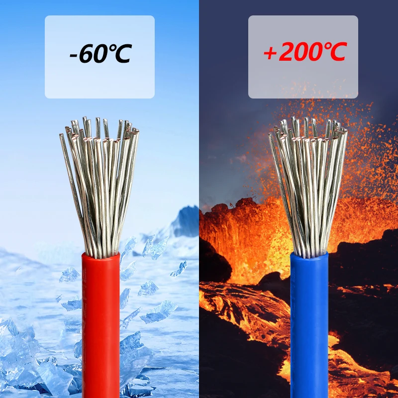 Cable de PTFE UL1332 de 1m, aislamiento FEP AWG 30 28 26 24 22 20 18 16 14 13 12 11 10, Cable de cobre estañado de alta temperatura para impresora 3D - imagen 4