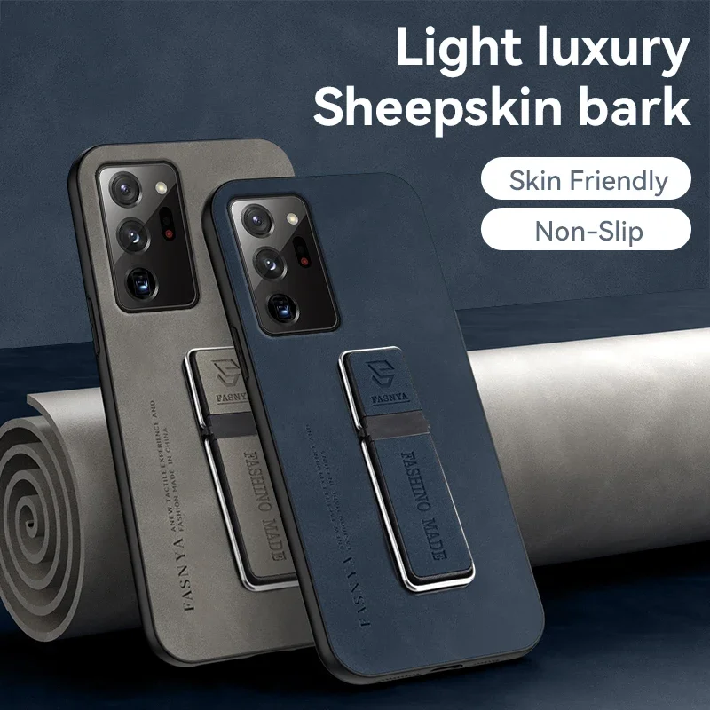 양가죽 마그네틱 가죽 거치대 폰 케이스, 삼성 갤럭시 노트 20 울트라 갤럭시 노트 10 플러스 9 8 보호 스탠드 후면 커버 - imagen 3