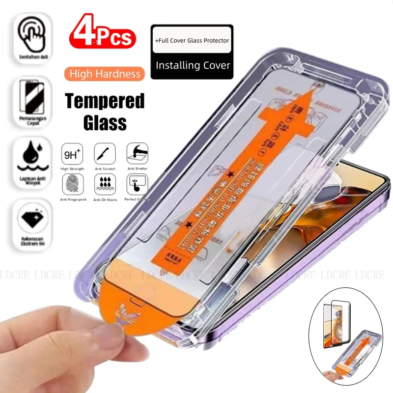 4/3/2/1 Uds para Xiaomi 11T Pro vidrio Xiaomi 11T vidrio templado HD 9H sin polvo cubierta completa pegamento Protector de pantalla Xiaomi Mi 11T Pro