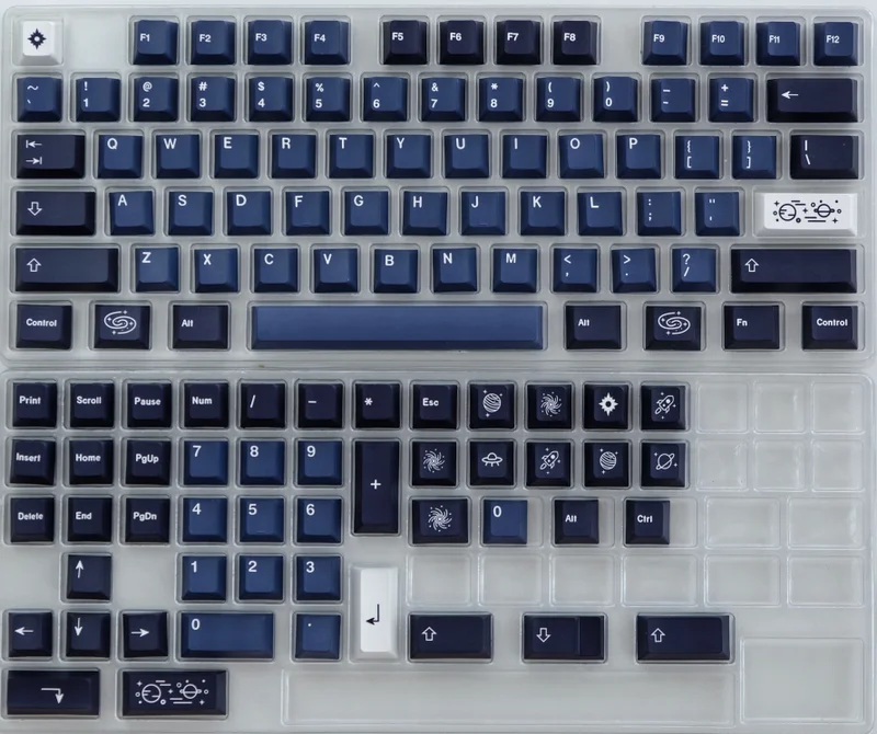 Juego de 128 teclas GMK Galaxy, teclas de sublimación de tinte PBT, teclas de perfil de cereza para Keychron 65 75% Anne Poker GH60 GK64 FL98 - imagen 5