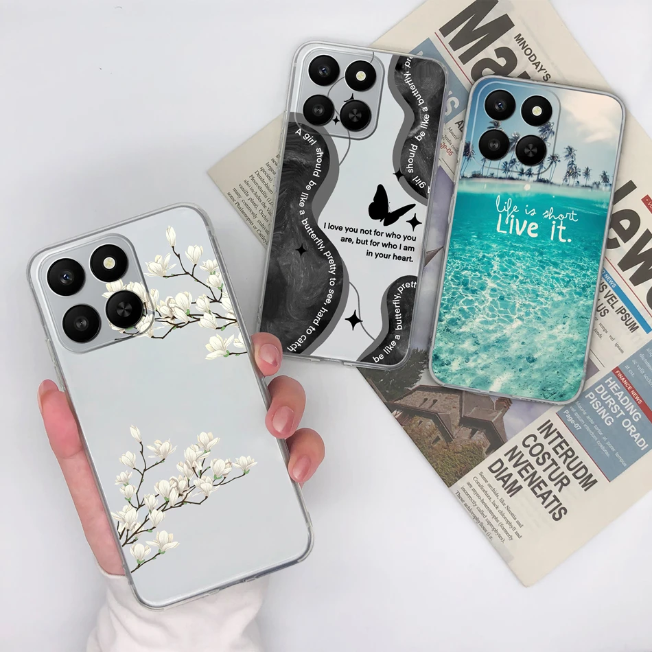 Para Honor 400 funda de teléfono inteligente patrones de chica encantadora suave delgada TPU transparente carcasa de silicona para Honor 400 funda inteligente a prueba de golpes - imagen 4