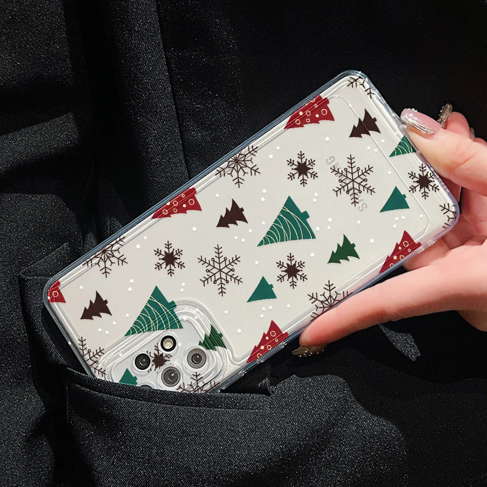 Funda de teléfono Feliz Navidad para Samsung A55 5G S24 Ultra A54 A53 A35 A15 A16 S23 FE S22 S21 S20 FE suave TPU Carcasa Funda - imagen 4