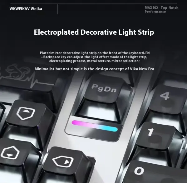 Weikav Max102 Teclado mecánico de aleación de aluminio Kits de teclado para juegos Qmk inalámbrico de tres modos Bluetooth regalo de gran configuración - imagen 2