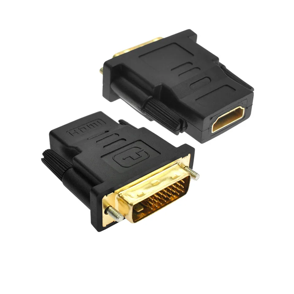 1 Uds DVI a HDMI adaptador convertidor DVI 24 + 1 macho a HDMI hembra convertidor para HDTV LCD PC ordenador DVD proyector PS3 PS4 TV BOX