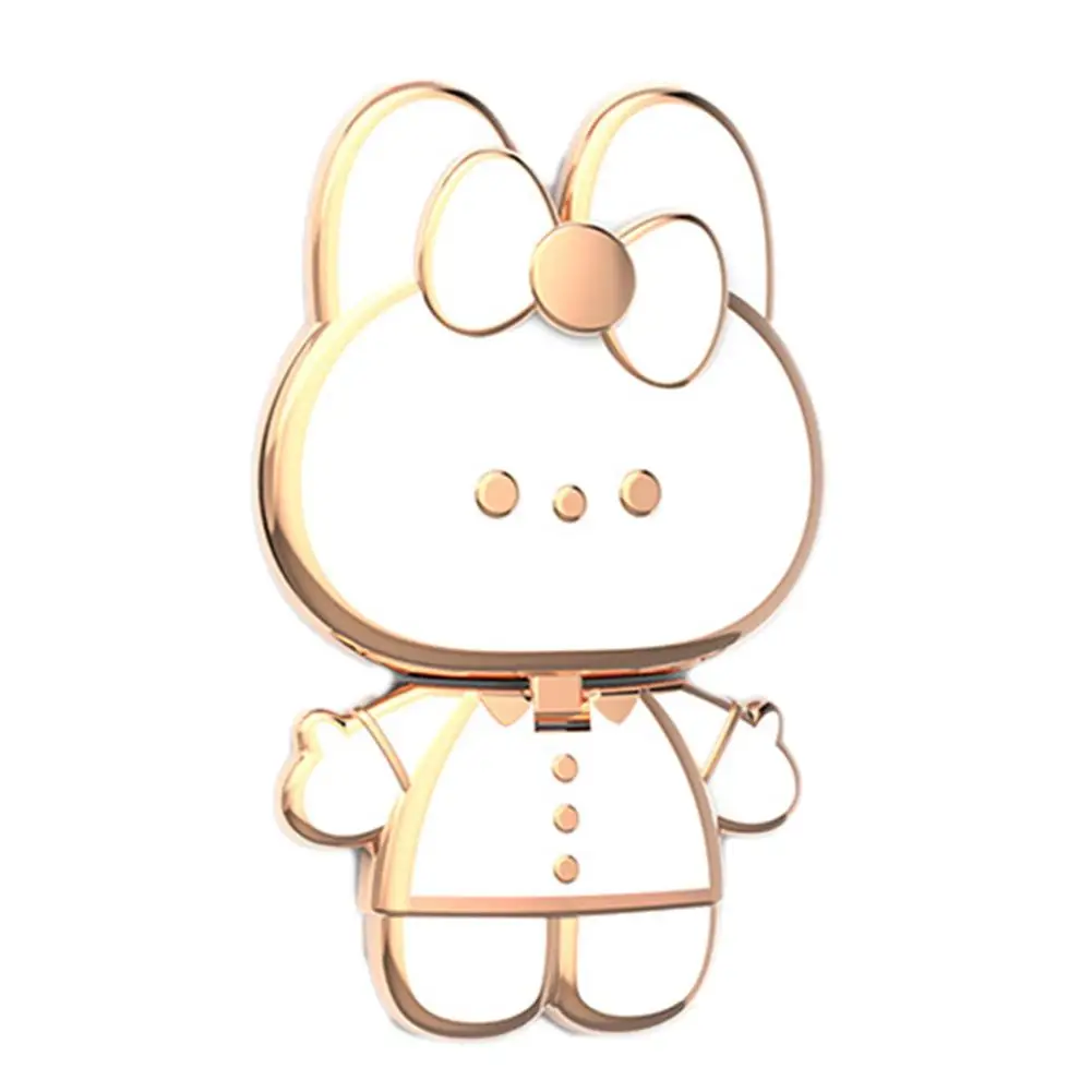 Soporte de teléfono oculto de conejito lindo 3D a prueba de golpes con espejo, soporte de conejo, hebilla perezosa para mujer y Niña K0I8 - imagen 4