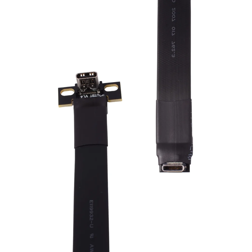 Cable plano USB 3,2 tipo C Gen2x2, 20G, plegable, ángulo de 90, extensor USB C 3,2, carga de datos, Cable aéreo FPC FPV para teléfono y tableta 3A - imagen 5