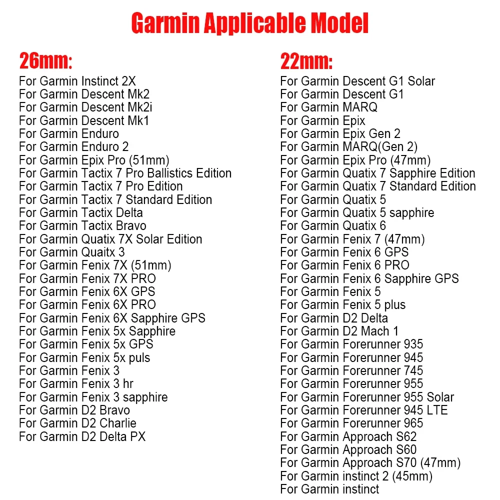 Correa de silicona de dos tonos para Garmin Epix Pro con diseño bicolor