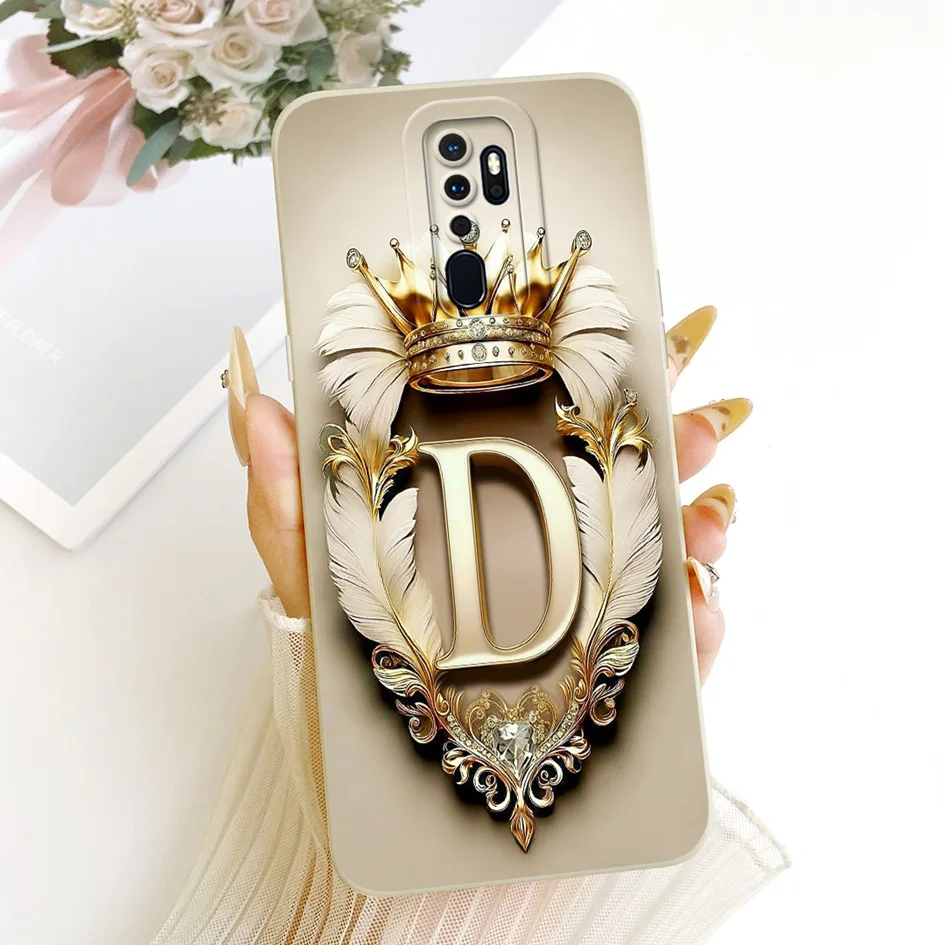 Para OPPO A9 2020 funda CPH1937 CPH1939 corona de lujo letras parachoques cubierta de silicona suave para OPPO A5 2020 CPH1931 A11 OPPOA5 Fundas