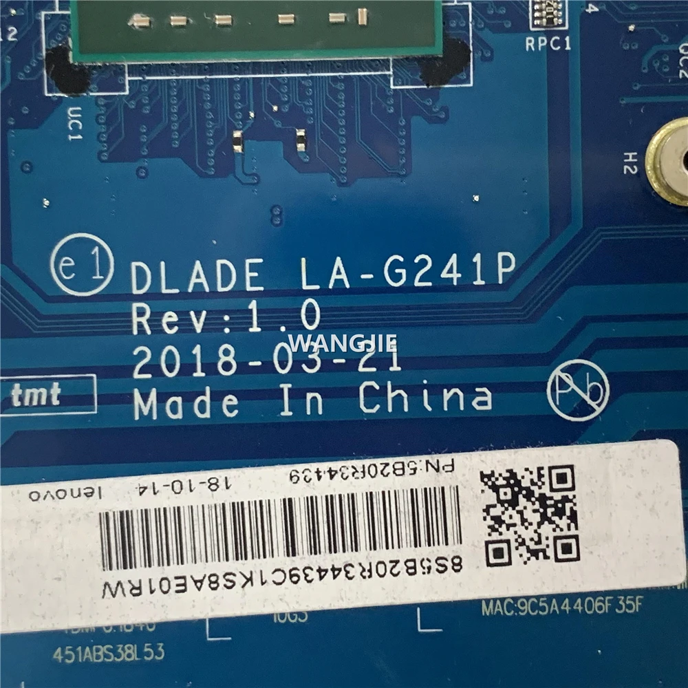DLADE LA-G241P para Lenovo IdeaPad 130-15AST placa base para ordenador portátil 5B20R34429 DLADE LA-G241P A6-9225 CPU 100% en funcionamiento - imagen 3