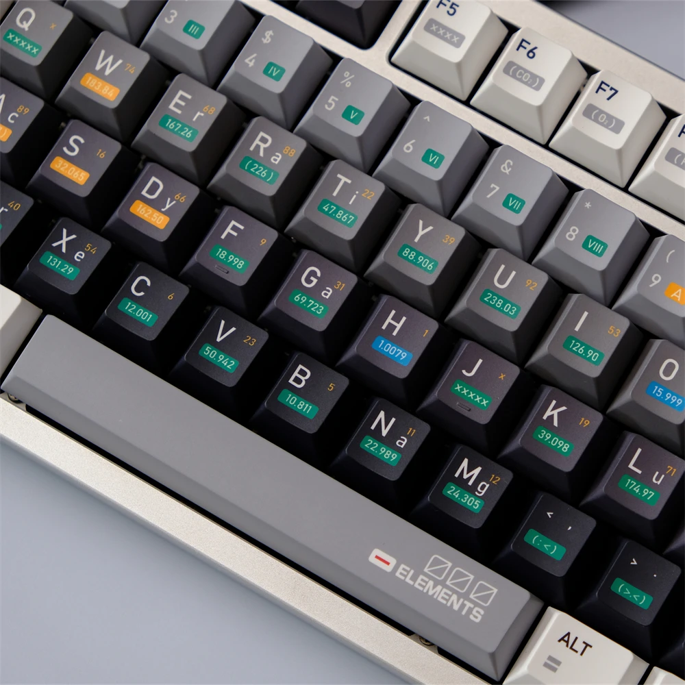 Teclas de química 01, 151 teclas, perfil de cereza, teclas personalizadas con subcama de tinte PBT para teclado mecánico MX GH60 61 68 75 87 980 - imagen 3