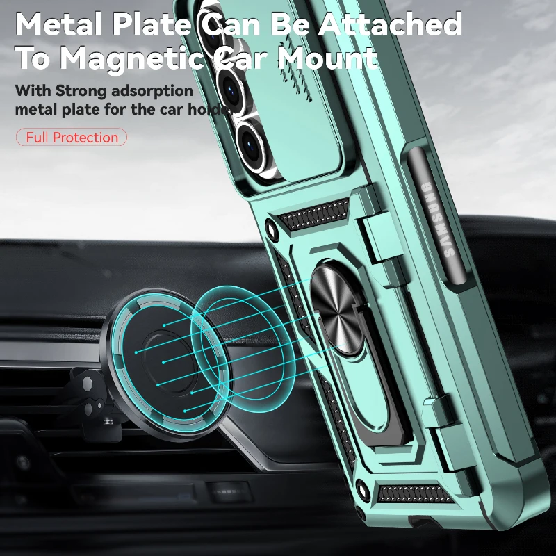 360 ° Anillo giratorio de Metal para soporte de coche, cordón de armadura de Color sólido, protección de lente de empuje y tracción, funda de teléfono para Samsung Galaxy Z Fold 7 6 5 4 - imagen 5