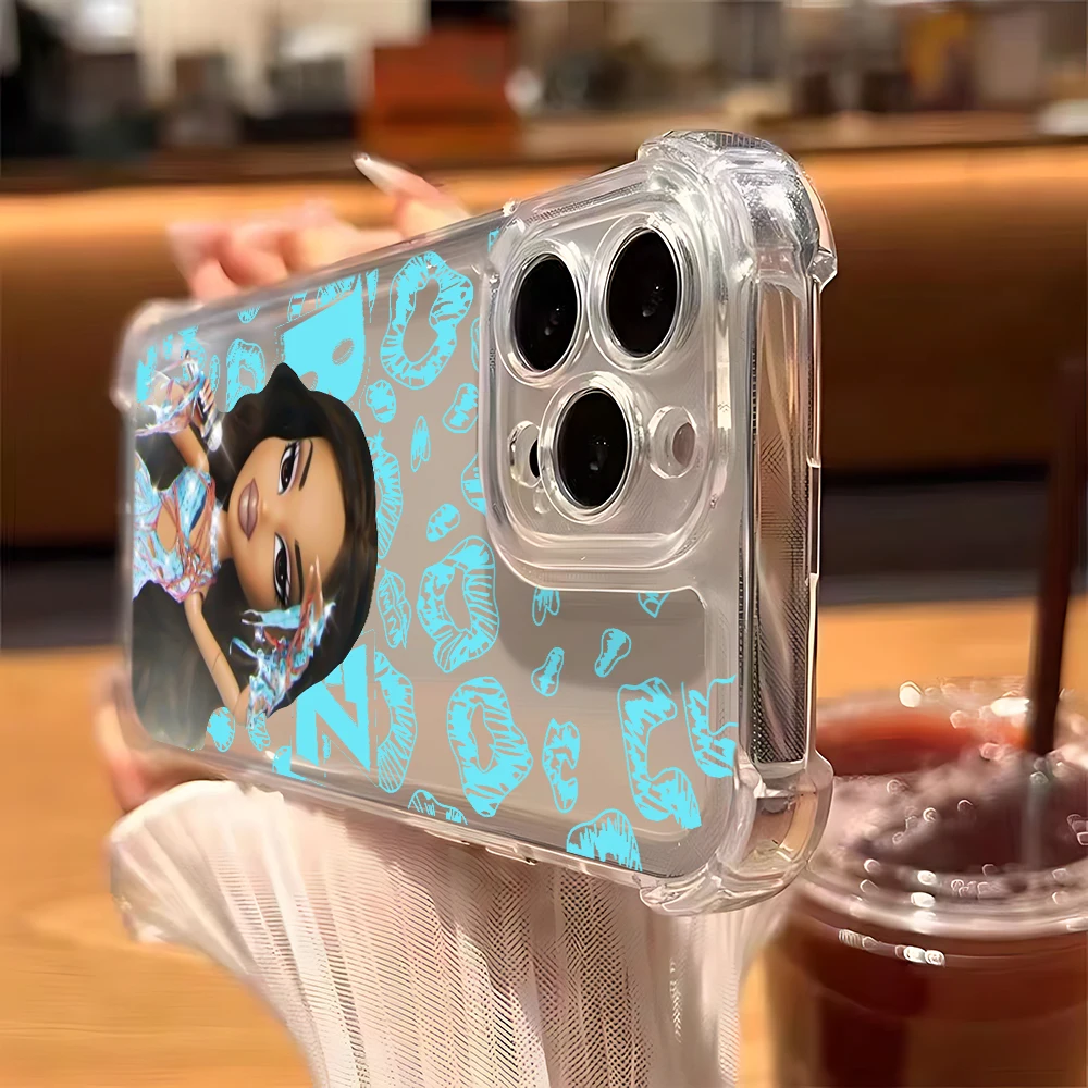Funda de teléfono Bratzs de muñeca encantadora a la moda para Xiaomi Redmi 14C 13C 12C K50 K40 Note 13 12 11 10 9S 4G 5G cubierta trasera transparente anticaída - imagen 3