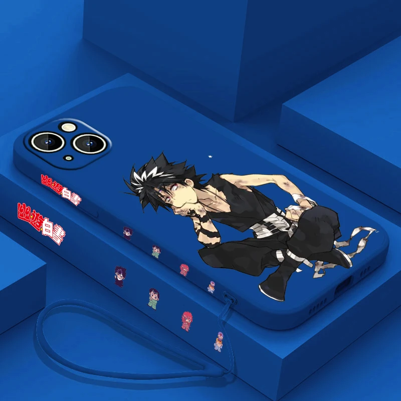 Yu Hakusho Hiei funda de teléfono para Apple iPhone 15 14 13 12 11 Pro Max Plus 8 7 SE funda de Capa de cuerda izquierda líquida - imagen 4