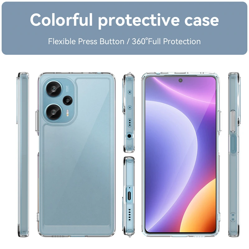 Funda de silicona para Poco F5, cubierta de plástico transparente multicolor, para Xiaomi Poco F5 Pro - imagen 3
