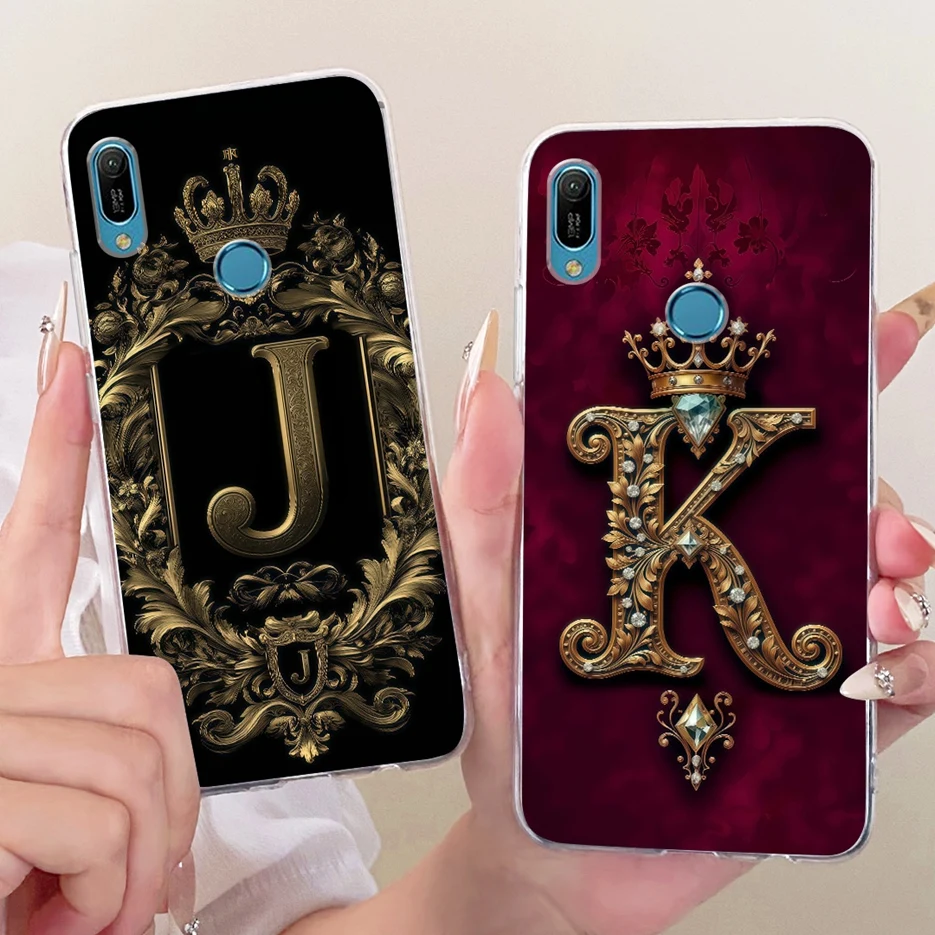 Para Huawei Y6 2019 funda MRD-LX1 Linda corona letras cubierta suave funda de teléfono delgada para Huawei Y6s Y6 Prime 2019 Y6s2019 Fundas parachoques